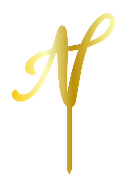Cake Topper "N" Gold