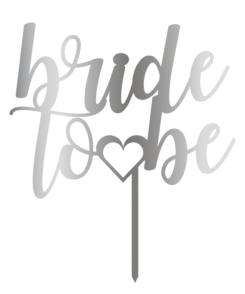 Cake Topper bride to be Silber