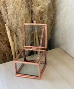 Glasbox klein rosegold