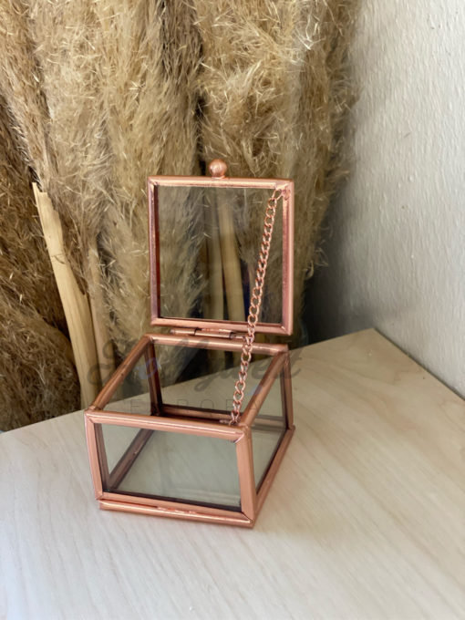 Glasbox klein rosegold