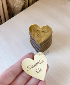 Plexiglas Herz Sözümüz Söz Gold 4 cm