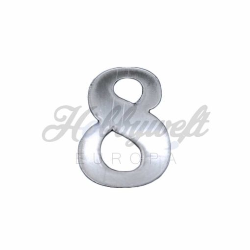 Plexiglas Zahl 8 Silber