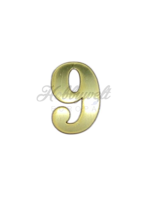 Plexiglas Zahl 9 Gold
