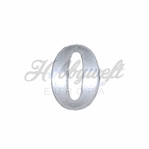Plexiglas Zahl 0 Silber
