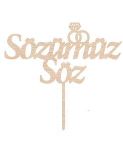 Cake Topper Sözümüz Söz Holz