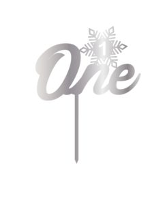 Cake Topper One Schneeflocke Silber