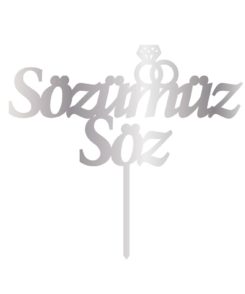 Cake Topper Sözümüz Söz Silber