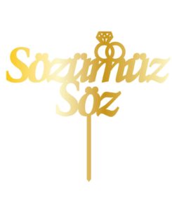 Cake Topper Sözümüz Söz Gold