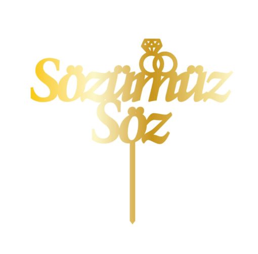 Cake Topper Sözümüz Söz Gold