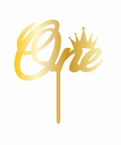 Cake Topper One Krone Gold