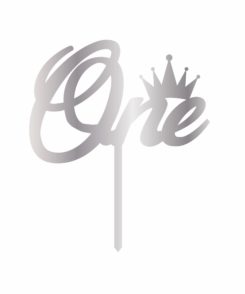 Cake Topper One Krone Silber