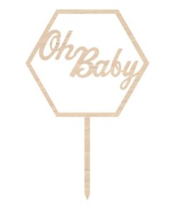 Cake Topper Oh Baby Holz