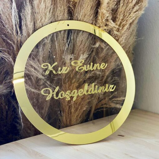 Plexiglas Türdeko Kiz Evi Gold