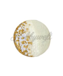 Resin Gastgeschenke Weiss - Gold (Rund)