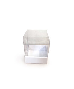 Asetatschachtel Transparent - Weiss 5x6,5 cm