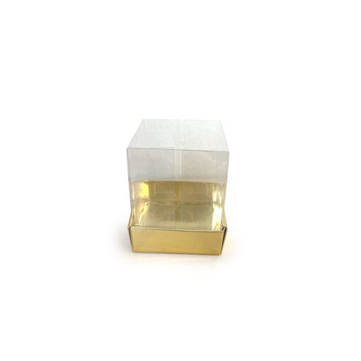 Asetatschachtel Transparent - Gold 5*5*6cm