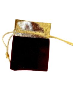 Samtbeutel Weinrot Gold