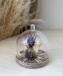 Glocke mit Trockenblumen Lila 1 stk(Gastgeschenke)