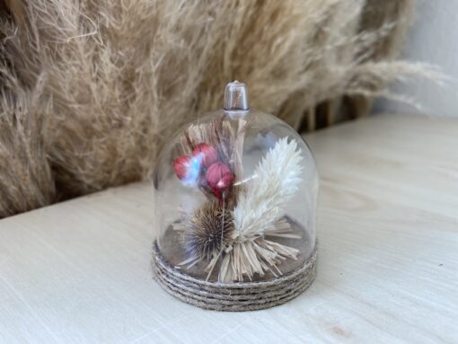 Glocke mit Trockenblume Rot 1 stk(Gastgeschenke)