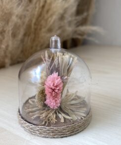 Glocke mit Trockenblumen Rosa 1 stk(Gastgeschenke)