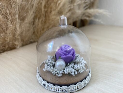 Glocke mit Rose lila 1 stk