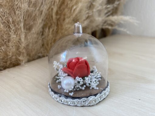 Glocke mit Rose rot 1 stk