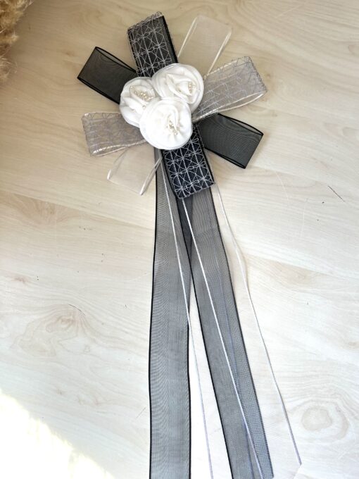 Dekoblumen Weiss-Schwarz