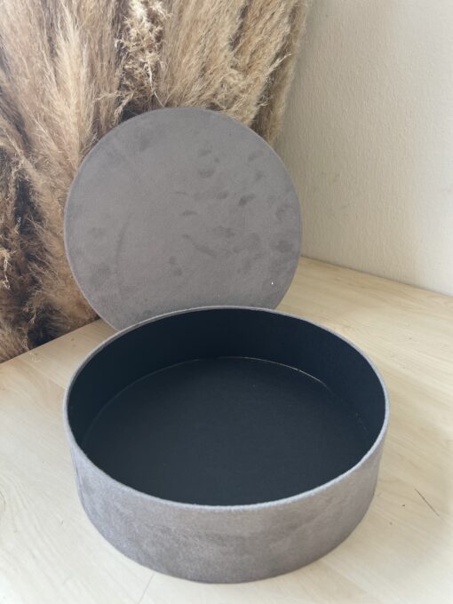 Samt Geschenkbox 20 cm Silber