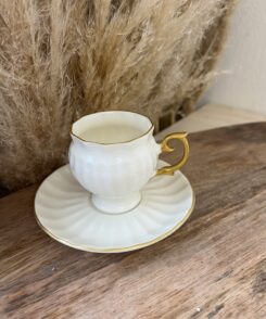 Mokka Tasse Weiss Gold