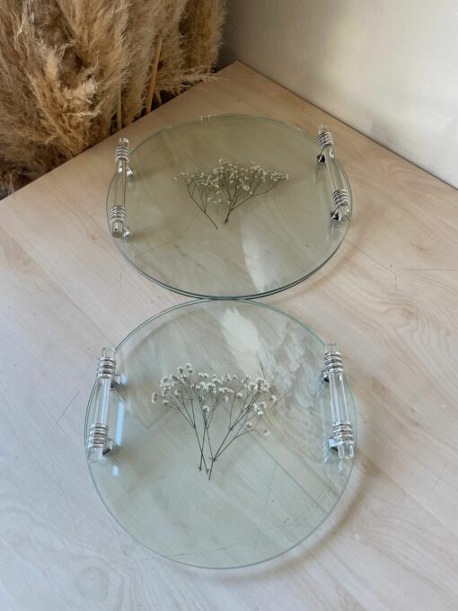 Verlobungstablett Flower Rund  Silber