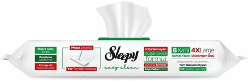 Sleepy Easy Clean Weiß Soap Additiv Mopa Passendes Bodenreinigungstuch 50 Blatt  (GRÜN)