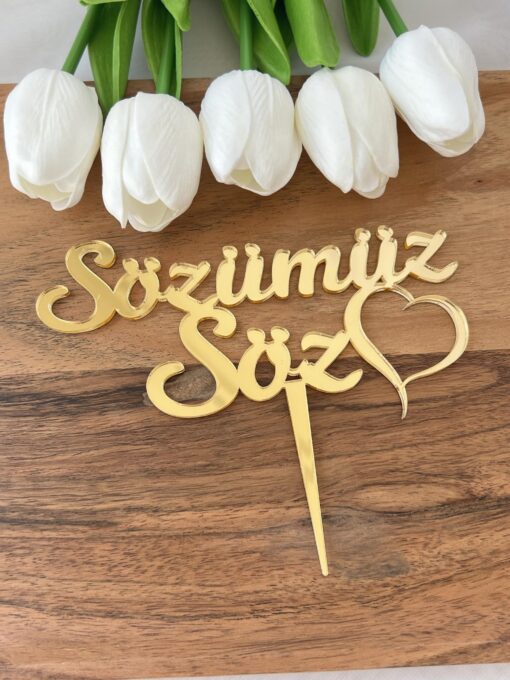 Cake Topper Sözümüz Söz Herz