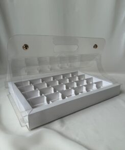 Alternative view of Transparente Pralinenbox mit Tragegriff – 24 Fächer