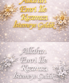 Kız İsteme Yazısı Gold/Silber – Acryl Deko für Verlobung