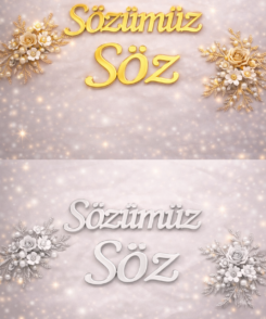 Sözümüz Söz Yazısı Acryl Gold/Silber – Verlobung Deko Schrift